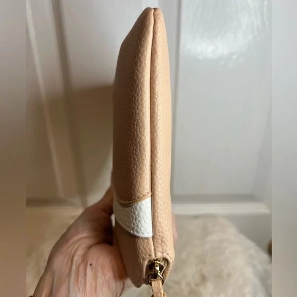 CHLOE PARFUM PEACH PEBBLED LEATHER LARGE ZIP COSMETIC BAG - Picture 3 of 11